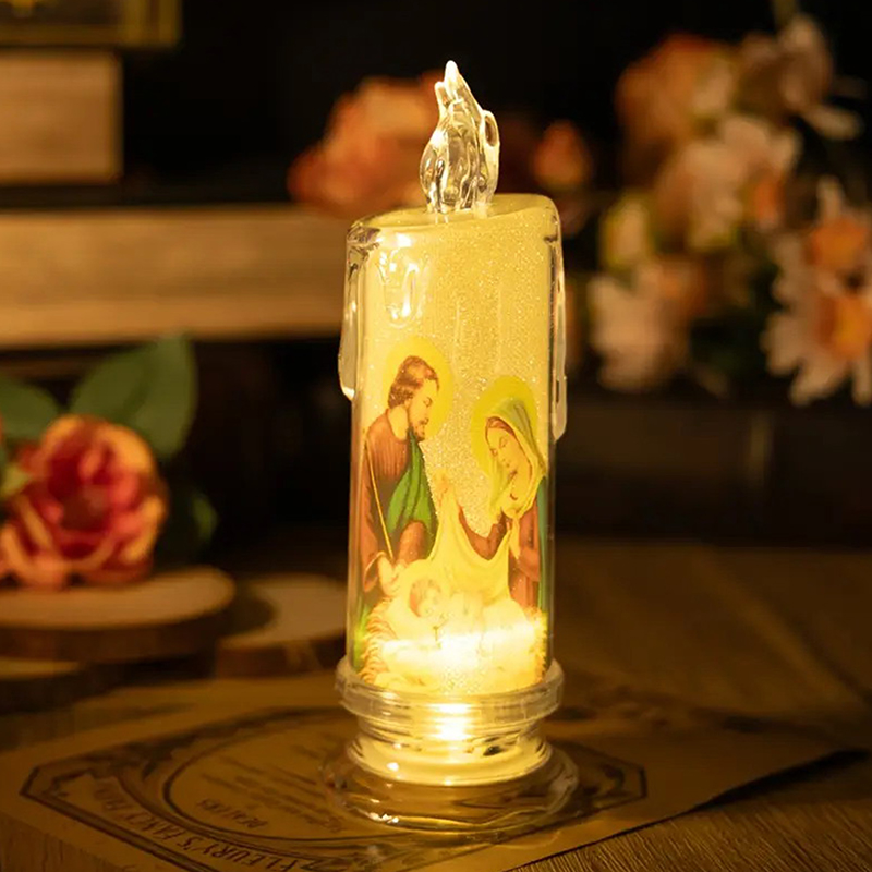 Silk Candle - Świeczka LED Jezus Dziewica Chrystus Romantyczna